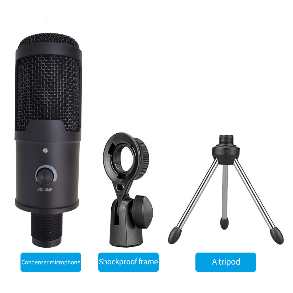 TaffSTUDIO Microphone Condenser USB Mikrofon Studio with Stand UD800