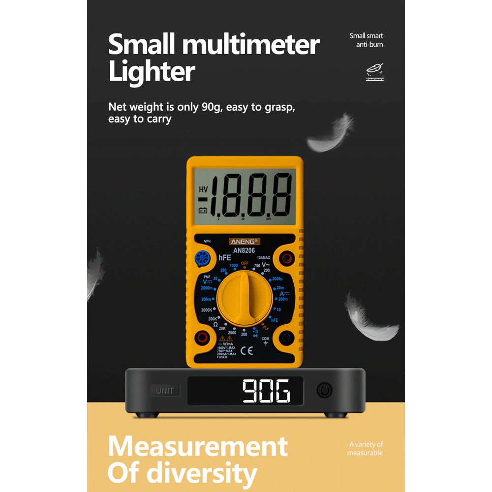 ANENG Digital Multimeter Voltage Tester Large Screen Display - AN8206 Gambar produk ANENG Digital Multimeter Voltage Tester Large Screen Display - AN8206 - 7