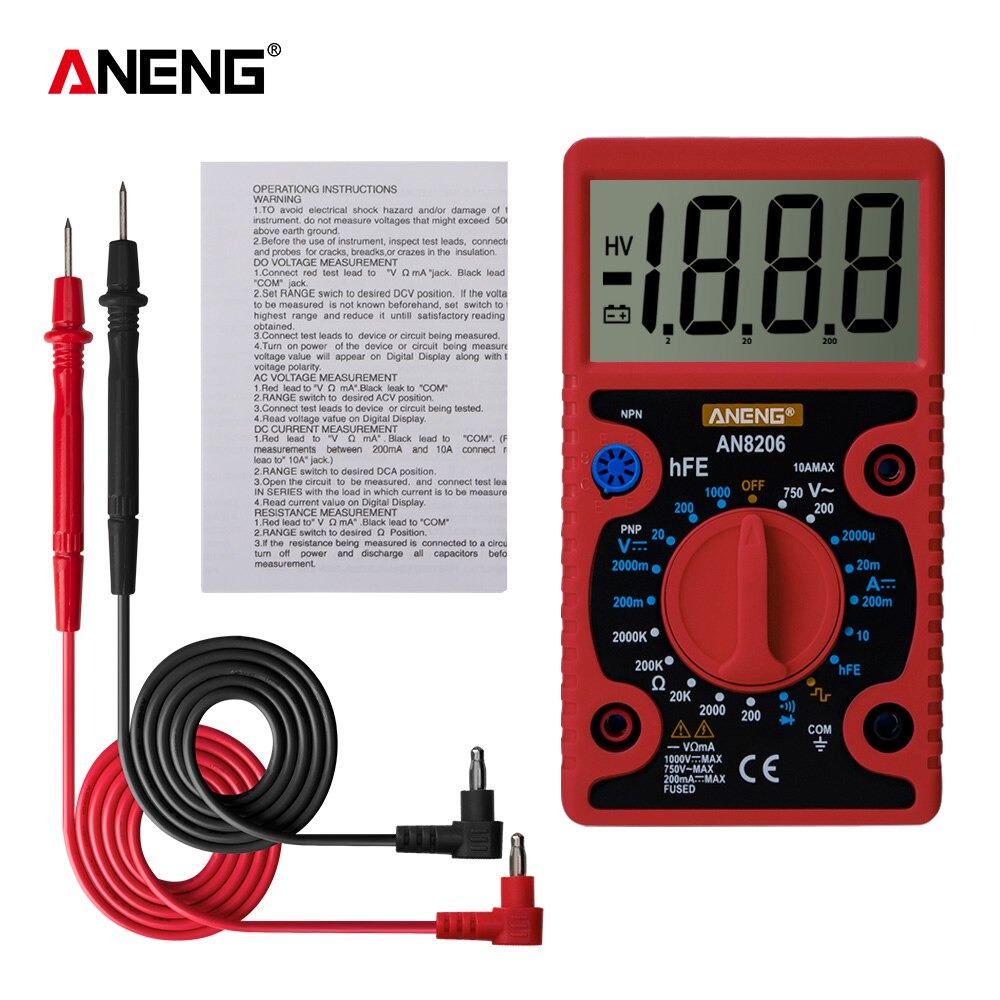 ANENG Digital Multimeter Voltage Tester Large Screen Display - AN8206 Gambar produk ANENG Digital Multimeter Voltage Tester Large Screen Display - AN8206 - Kemasan