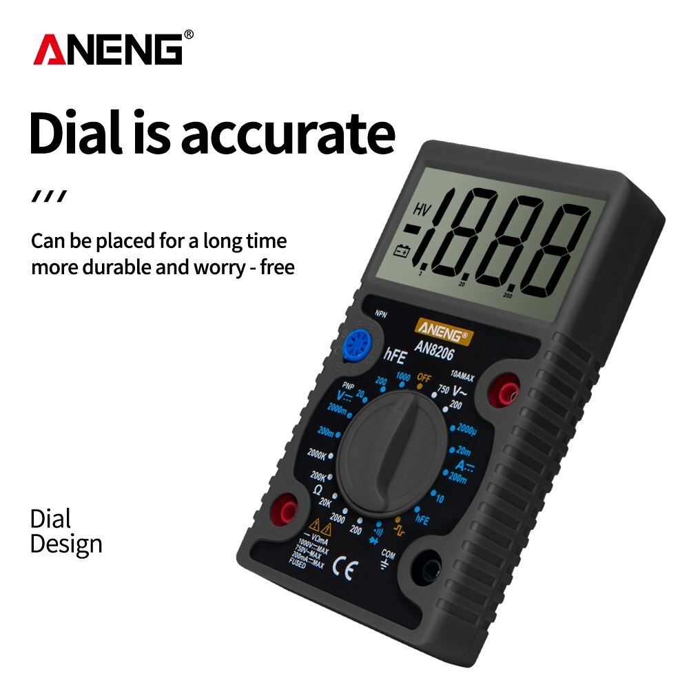 ANENG Digital Multimeter Voltage Tester Large Screen Display - AN8206 Gambar produk ANENG Digital Multimeter Voltage Tester Large Screen Display - AN8206 - 1