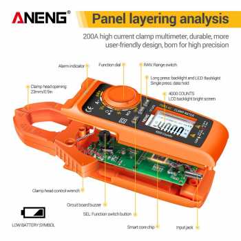 Gambar produk ANENG Digital Multimeter Voltage Tester Clamp - ST185 - 2