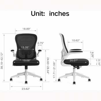 Gambar produk HBADA Kursi Kantor Mesh Ergonomic Office Chair Flip-up Arms - HDNY163WM