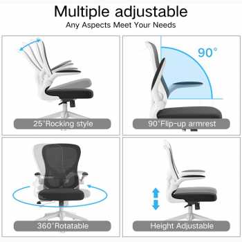 Gambar produk HBADA Kursi Kantor Mesh Ergonomic Office Chair Flip-up Arms - HDNY163WM