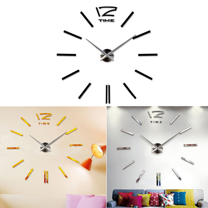 Taffware Jam Dinding Besar DIY Giant Wall Clock Quartz Creative Design