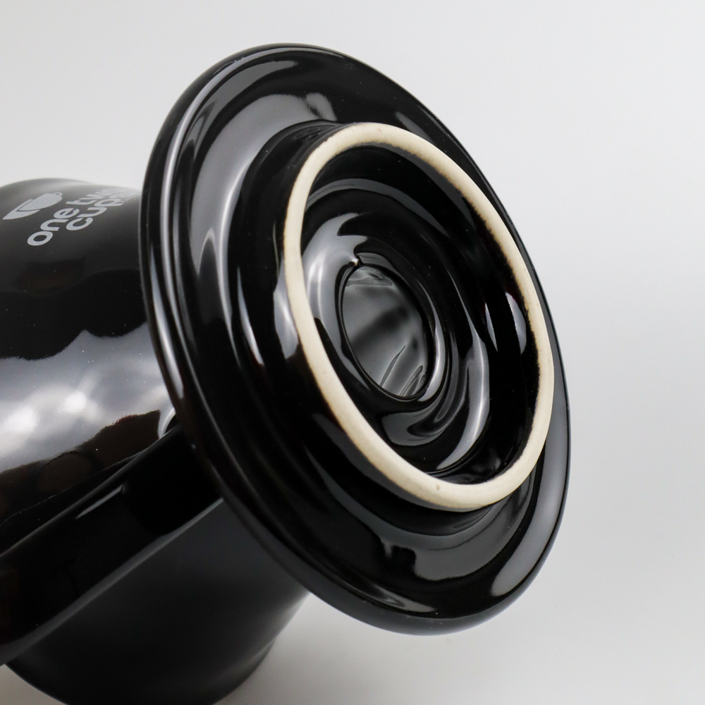 One Two Cups Filter Penyaring Kopi V60 Glass Coffee Filter Dripper 12 Cups ZM00639 Black