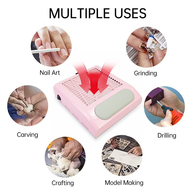 Gambar produk Yoke Kipas Vacuum Kuku Nail Art Dust Collector Cleaner 80W - 858-8
