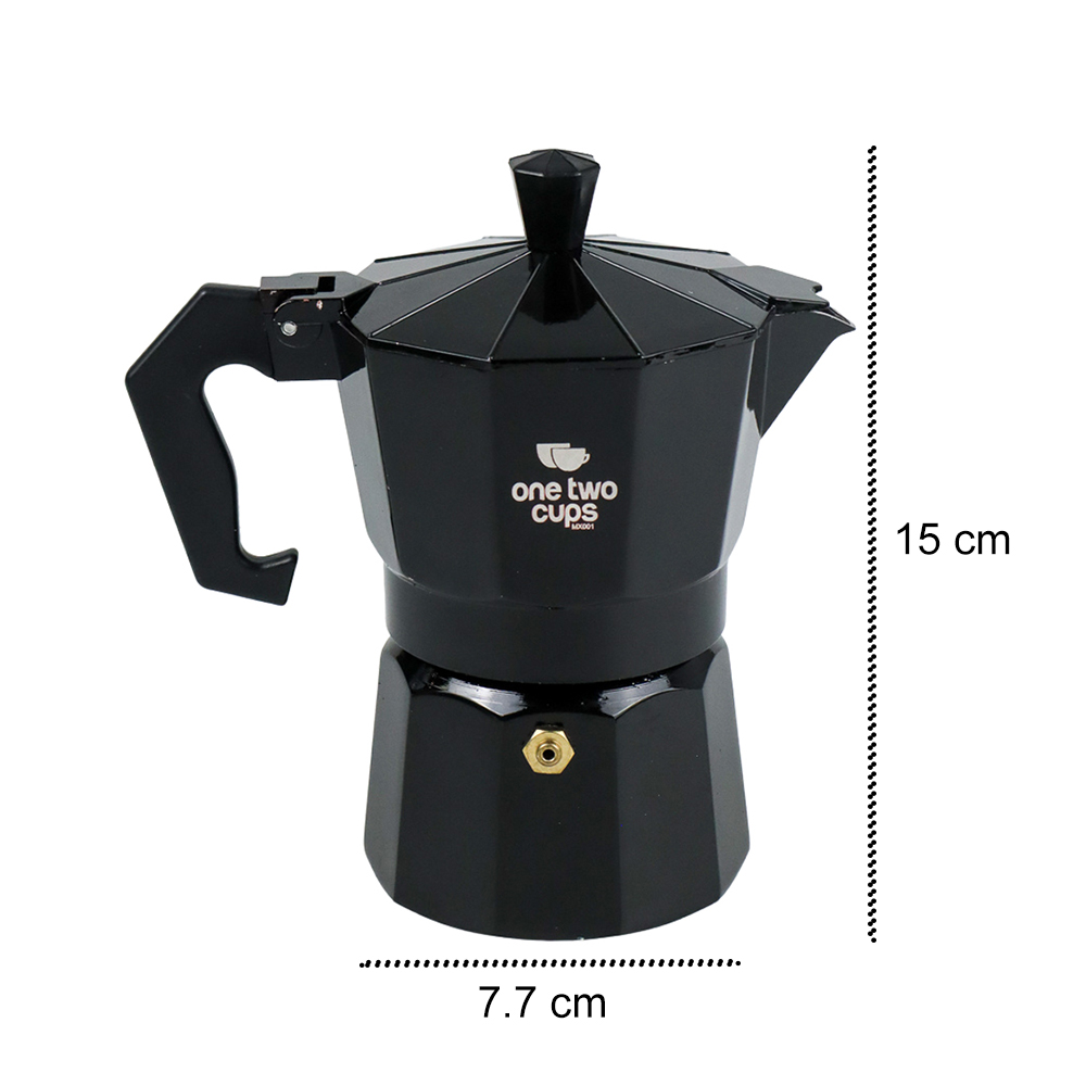 One Two Cups Espresso Coffee Maker Moka Pot Teko Stovetop Filter 150ml
