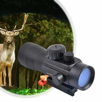 Bushnell Tactical Hunting Red Green Dot Laser Gun Optical Sight Mount Airsoft Rifle - 3X44RD - Black