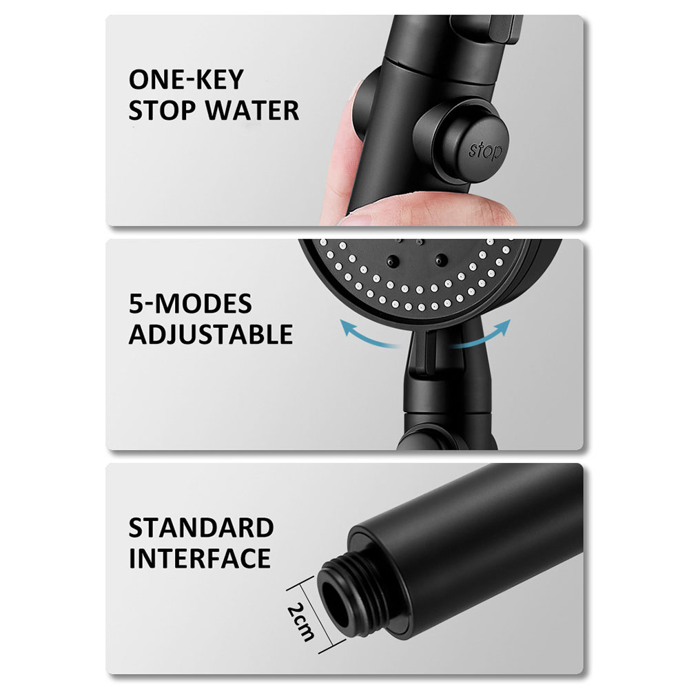 Gambar produk BATHE PROJECT Shower Mandi High Pressure with Holder & Selang - K003