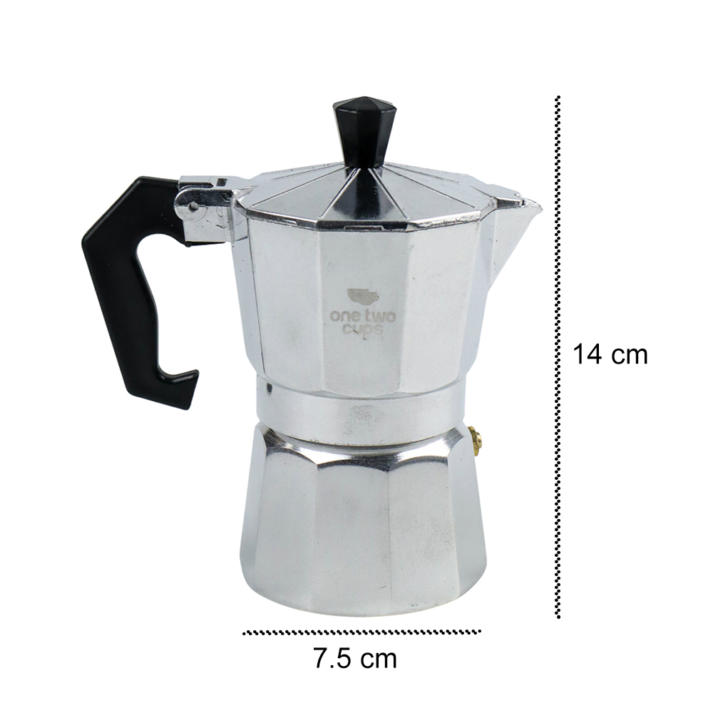 Gambar produk One Two Cups Espresso Coffee Maker Moka Pot Teko Stovetop Filter 100 ML - JF112