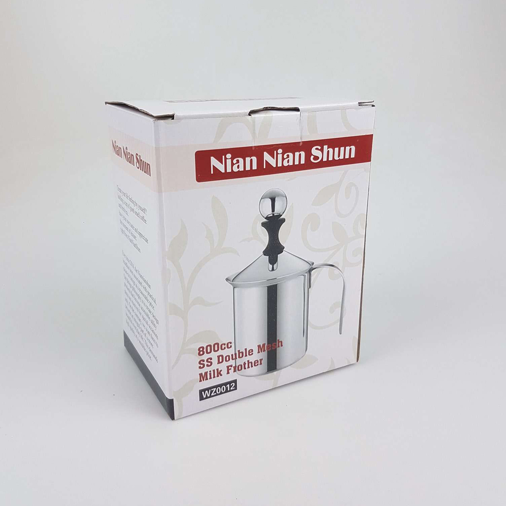 NianNianShun Alat Pembuat Buih Susu Milk Frother Latte Art 800ml WZ0012 Silver