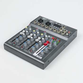 Gambar produk LEORY Mini Portable Live Audio Mixer Karaoke DJ 4 Channel Bluetooth - LR4CB