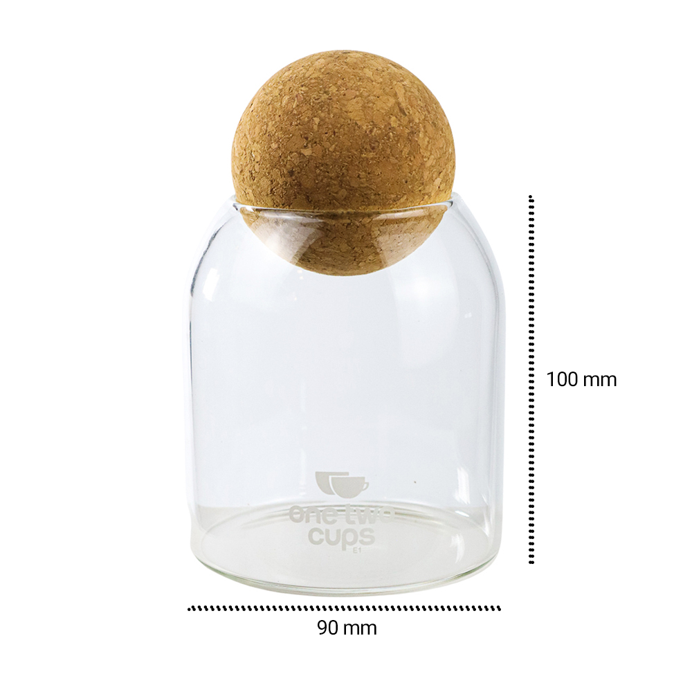 Gambar produk One Two Cups Toples Kaca Penyimpanan Makanan Coffee Storage Glass Jar 500ml - E1