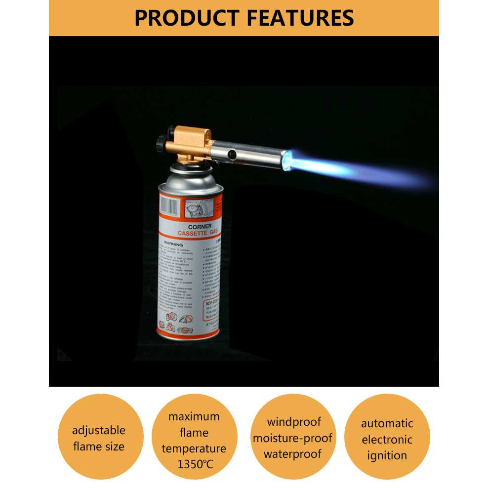 Firetric Kepala Gas Butane Jet Torch Flame Gun TQ803 Golden