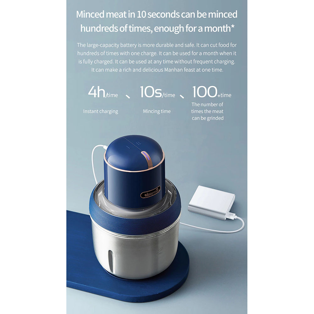 Gambar produk Deerma Pro Food Processor Penggiling Daging Chopper Meat Grinder 1.2L - DEM-JR08