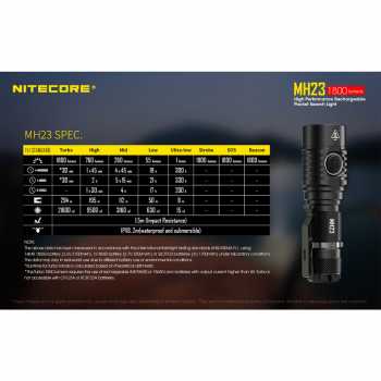 Gambar produk NITECORE Senter LED CREE XHP35 HD 1800 Lumens - MH23