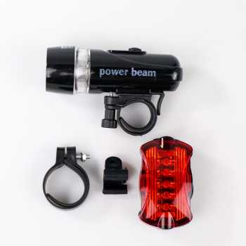 Gambar produk Powerbeam Lampu Depan Belakang Sepeda 5 LED Waterproof 2 Mode - HB-618