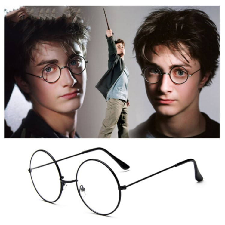 Aoron Kacamata Retro Bulat Nerd Fashion Pria Wanita - N094 - Black