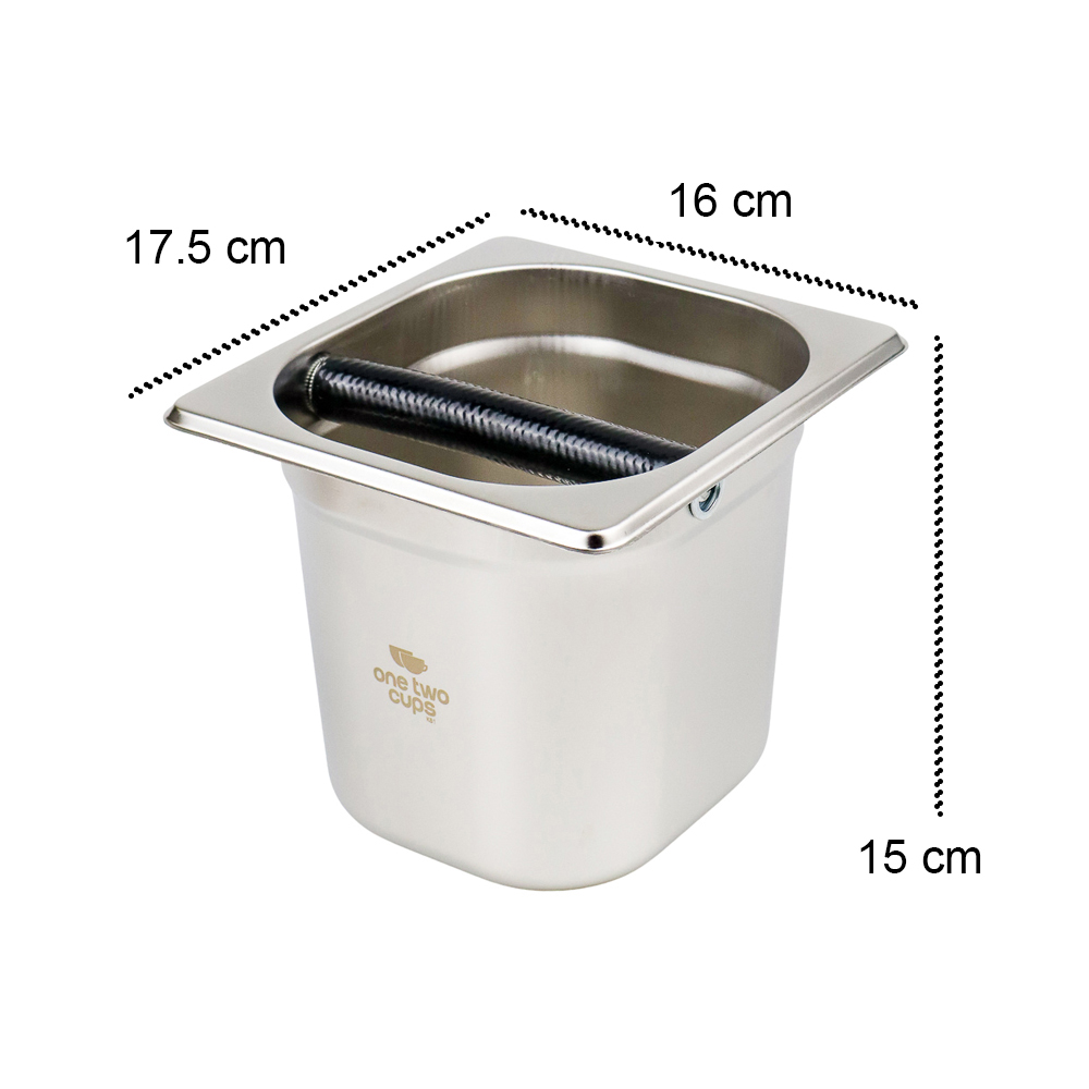 Gambar produk One Two Cups Wadah Ampas Kopi Espresso Knock Box Container 17.5x16x15cm - KB1