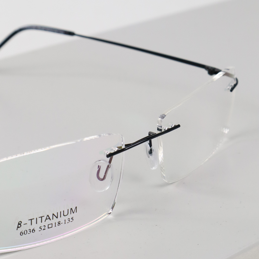 FONEX Frame Kacamata Frameless Titanium Ultra Light JHY295 Black