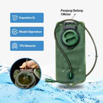 Tas, Cooler & Hidrasi Camping - Kantung Air Minum Outdoor TPU Water Bag 2L - Green