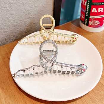 Meina Jepitan Rambut Snake Grab Shark Metal Hair Clip - ZC1 - Golden