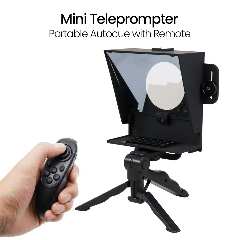 AMBITFUL Mini Teleprompter Portable Autocue with Remote TLM1 Black
