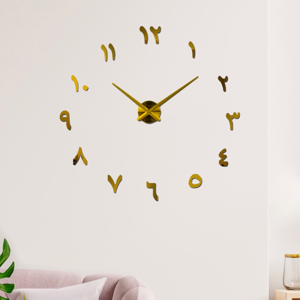TaffHOME Jam Dinding DIY Giant Wall Clock Quartz 90100cm S031 Golden
