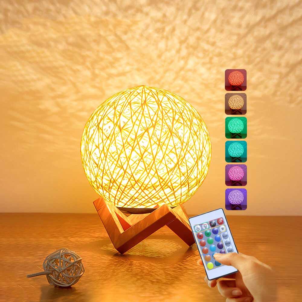 Gambar produk Ahomeone Lampu Tidur Bola USB 3D Night Light Lamp RGB 15cm with Remote - OU13