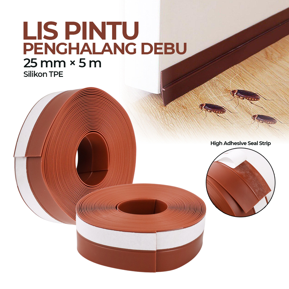 Gambar produk KALYNN Lis Pintu Penghalang Debu Door Seal Strip Silicone TPE 25 mm x 5 m - EACC25