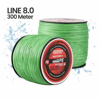 TaffSPORT Senar Tali Benang Pancing PE Braided Thick Line 300M Line Number 8.0# - BLTP - Green