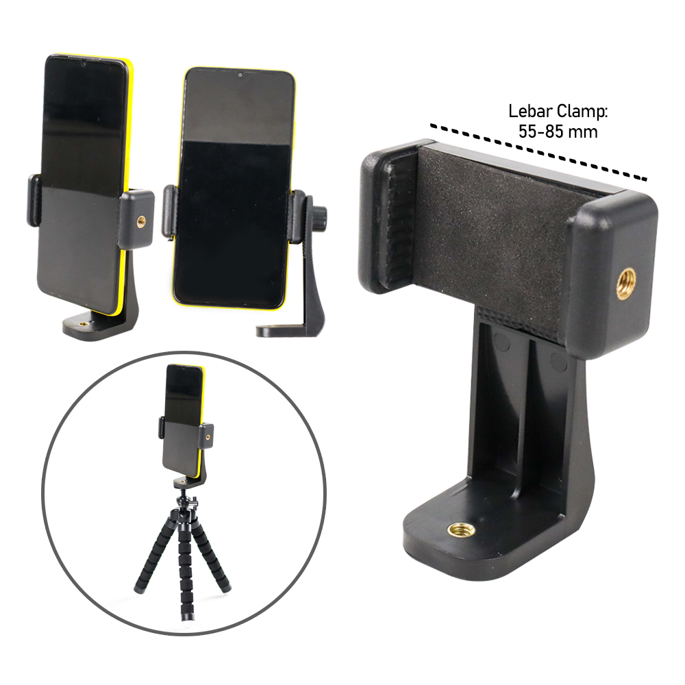 Gambar produk AIEACH Smartphone Clip Bracket Holder Mount Tripod Monopod - F360