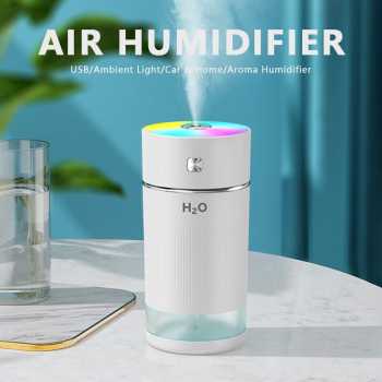 FENGZI Air Humidifier Colorful Lights USB Rechargeable 240ml - SQT-021 - White