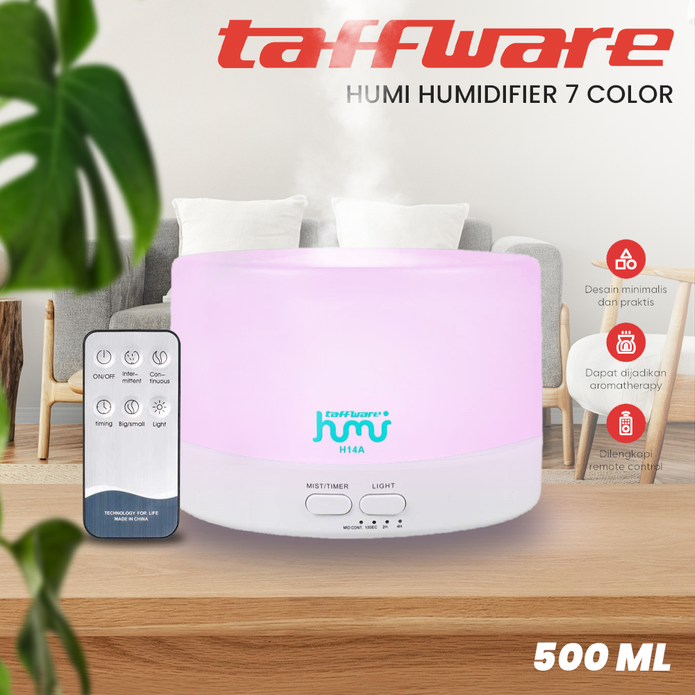 Taffware Air Humidifier Aromatherapy Oil Diffuser 7 Color 500ml with