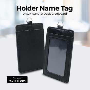 Tag Koper - Kantung Badge Holder Name Tag Kartu ID Debit Credit Card - 610 - Black