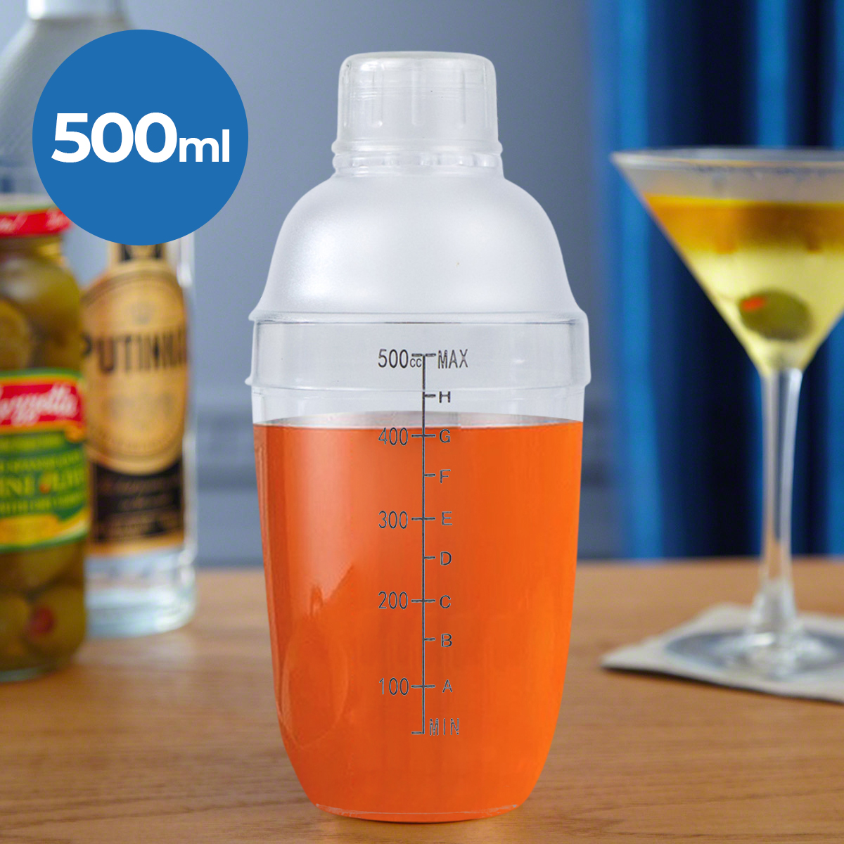 One Two Cups Cocktail Shaker Mixer Bartender Boston Style 500 ml