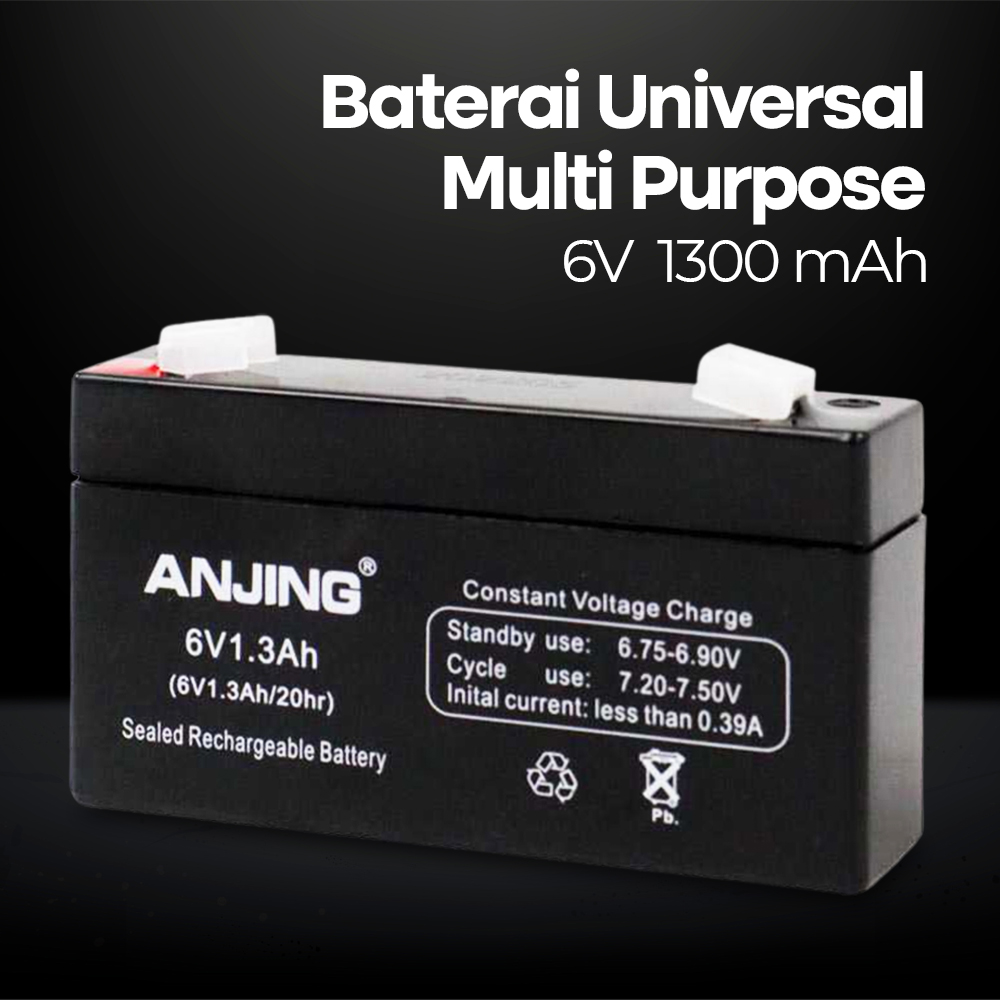 Gambar produk ANJING Baterai Universal Multi Purpose Rechargeable 6V 1.3AH - 20HR6
