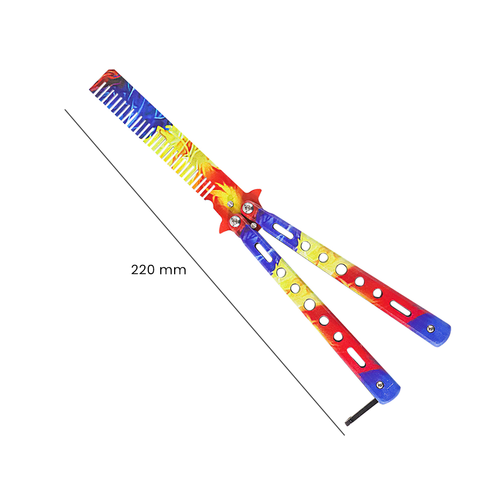 Gambar produk Alloet Pisau Sisir Besi Butterfly Balisong Training Knife Dull - LF-9899