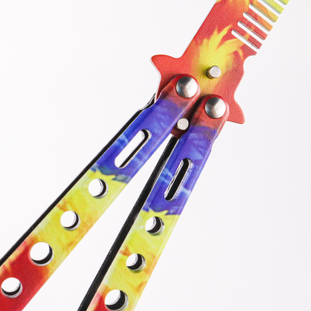 Gambar produk Alloet Pisau Sisir Besi Butterfly Balisong Training Knife Dull - LF-9899