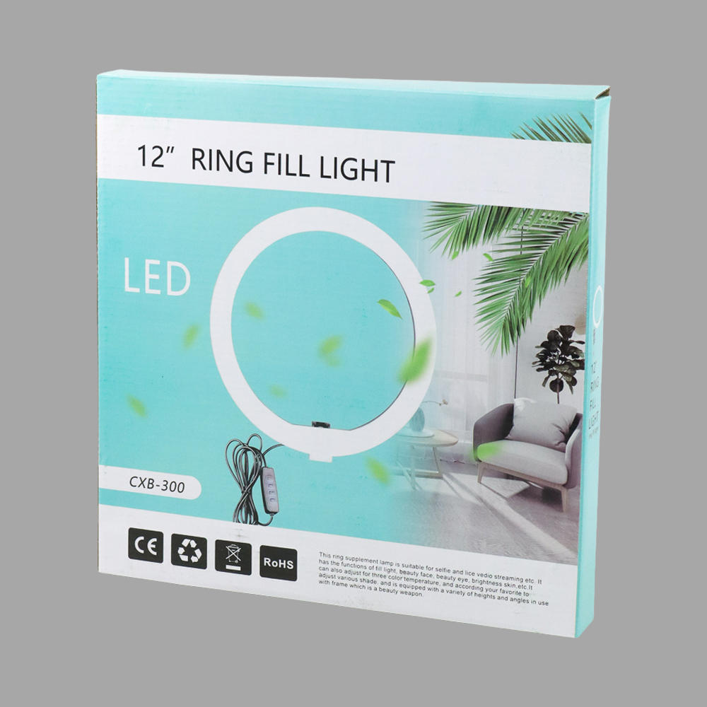 B-Light Lampu Halo Ring Light LED Kamera 10W 120 LED 12 Inch - CXB-300 Gambar produk B-Light Lampu Halo Ring Light LED Kamera 10W 120 LED 12 Inch - CXB-300 - Kemasan