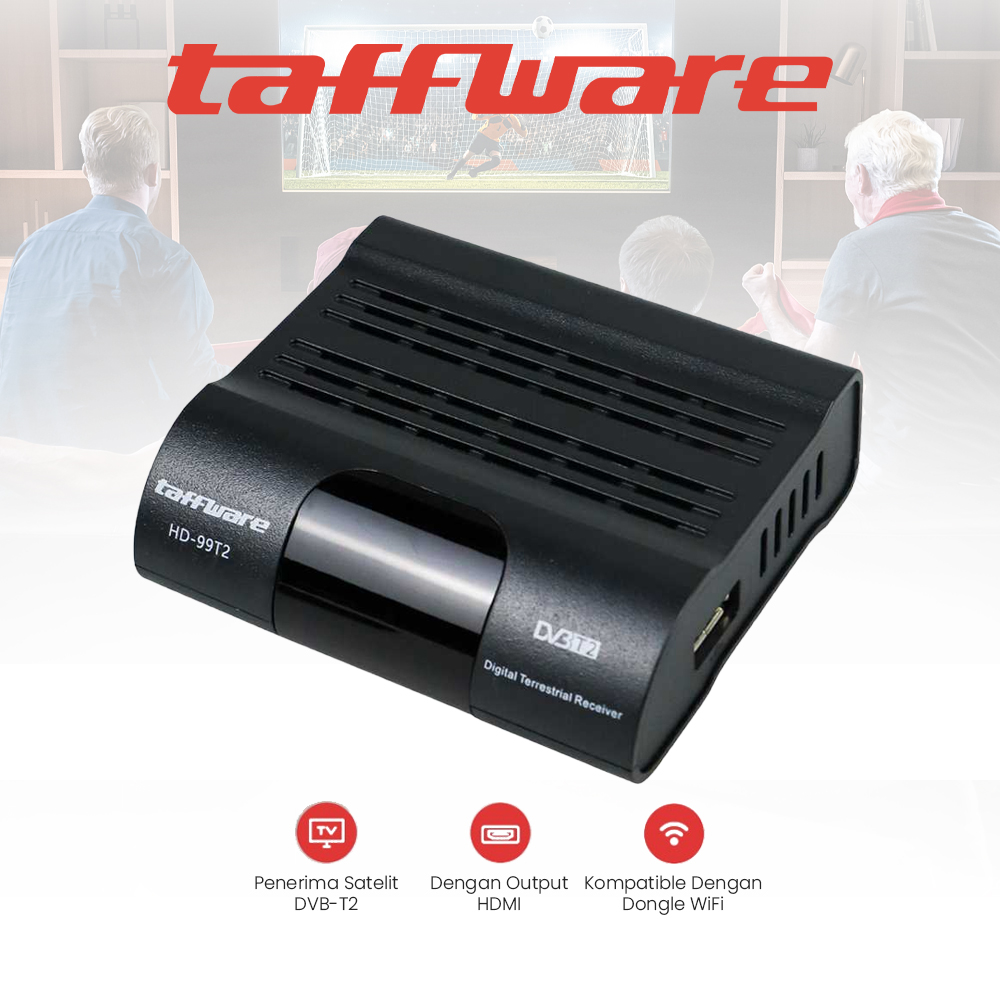 Taffware Set Top Box TV Digital H.265 1080P DVBT2 HD99T2 Black