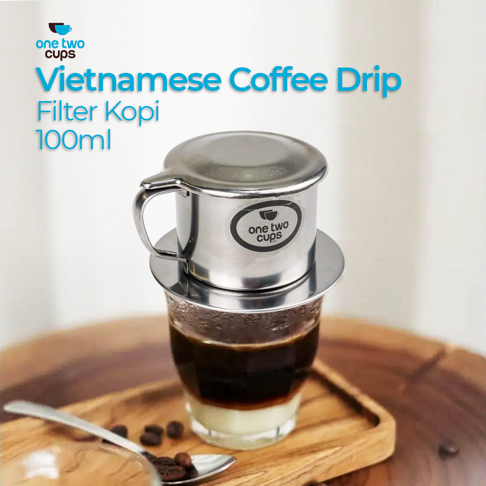 One Two Cups Filter Kopi Vietnamese Coffee Drip 180 ml LC1 Silver