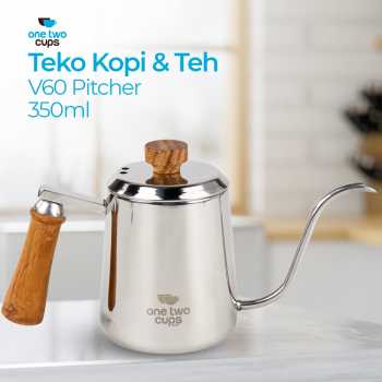 One Two Cups Teko Kopi Teh V60 Pitcher Stainless Steel 350 ml - C055 - Silver