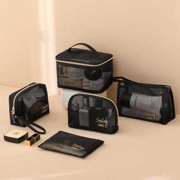 Gambar produk Fang Lun Tas Make Up Kosmetik Transparent Mesh Octagon Bag - SMG2 - 6