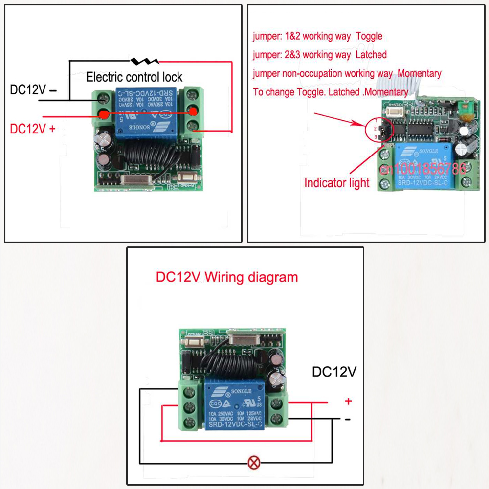 Songle Universal Wireless Transmitter Receiver Remote Control Pagar