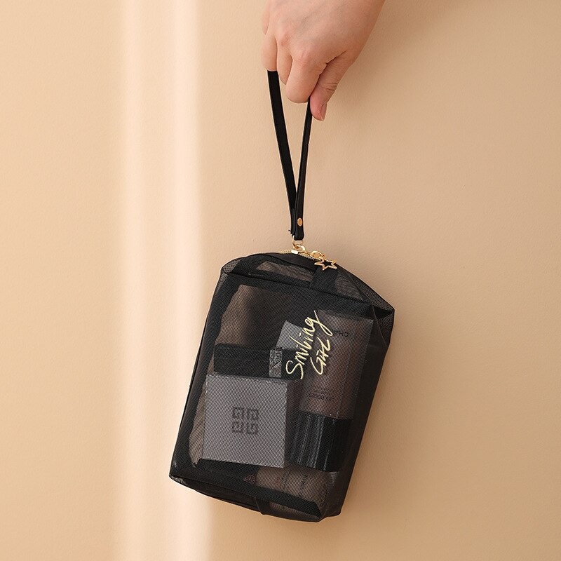 Gambar produk Fang Lun Tas Make Up Kosmetik Transparent Mesh Octagon Bag - SMG2 - 5