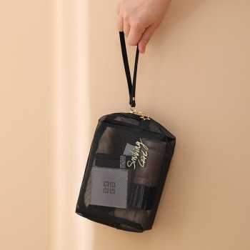 Gambar produk Fang Lun Tas Make Up Kosmetik Transparent Mesh Octagon Bag - SMG2 - 5