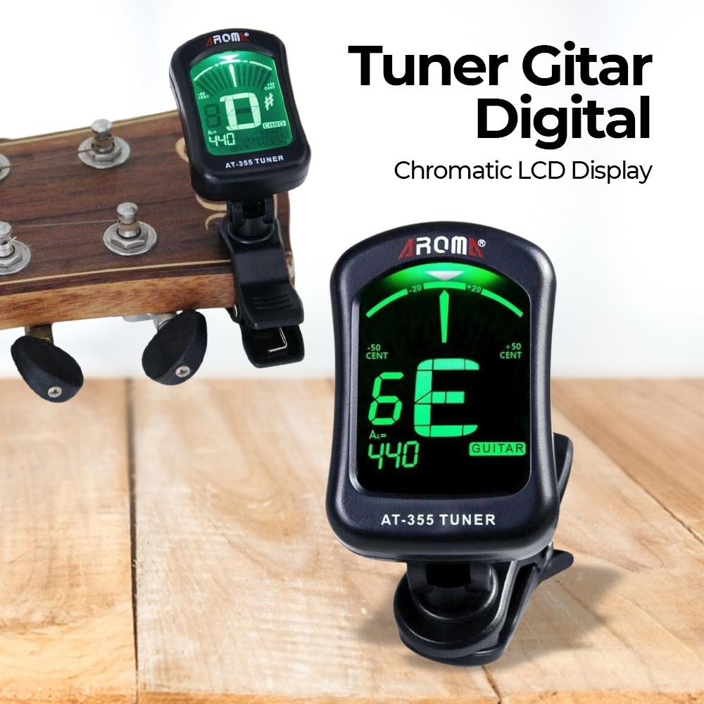 Gambar produk AROMA Tuner Gitar Digital Chromatic LCD Display - AT-355