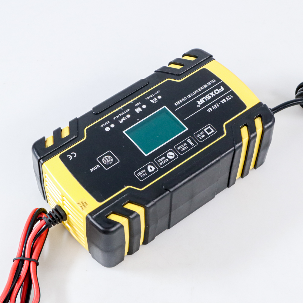 FOXSUR Charger Aki Mobil Motor 130W 12/24V 150Ah with LCD - FBC122408D ...