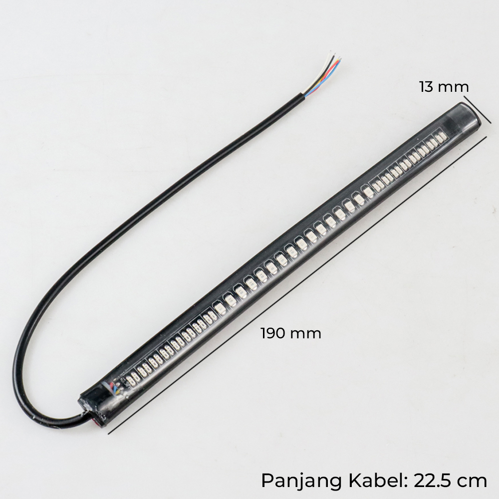 Lampu Rem dan Sein Motor LED Strip Flexible 2 in 1 Color 12V 190 mm